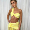 Mozision Summer Sexy Skirt Two Piece Sets Women One Shoulder Crop Top And Maxi Skirt Female Elegant Beach Club Party 2 Piece Set