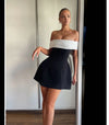 Women Strapless Backless Short Dress Elegant Sexy Off Shoulder Sleeveless Dresses 2025 Ladies Evening Party Birthday Gowns Black