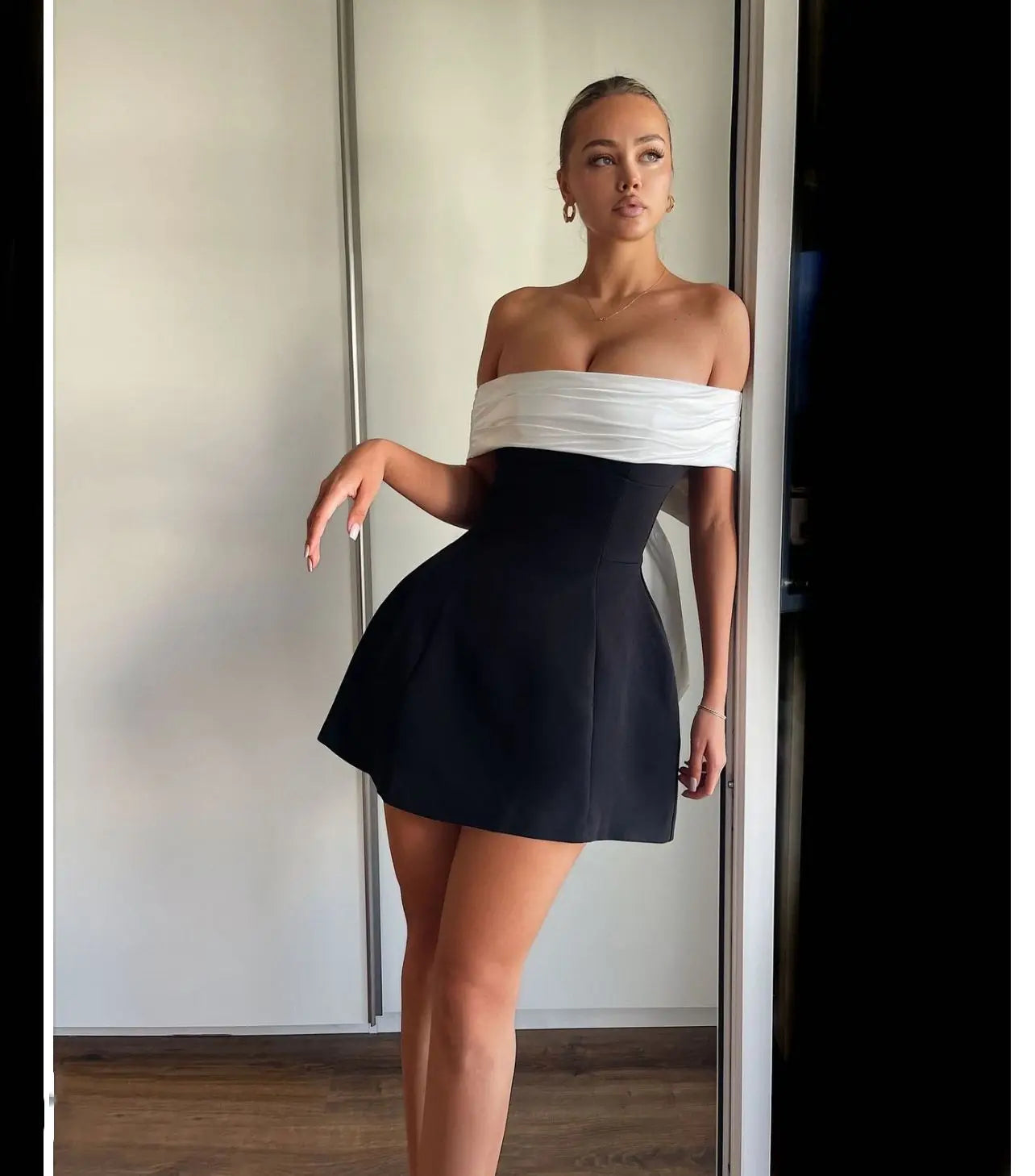 Women Strapless Backless Short Dress Elegant Sexy Off Shoulder Sleeveless Dresses 2025 Ladies Evening Party Birthday Gowns Black