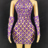 High Quality Sparkling Rainestone Sexy Bodycon Mini Dress Birthday Celebrate Evening Party Dress
