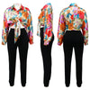 Women Imitation Silk Printed Casual Shirt Top Women Lantern Long Loose Blouse Female Clothes