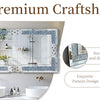 Rectangular Wall Mirror Crystal Crush Diamond Decor 47.2”x23.6” Luxury Shine Silver Mirror for Living Room, Bedroom,Hallway