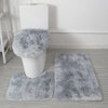 3PCS/set Solid Color Home Carpets Toilet Lid Cover Rugs Kit Non-slip Foot Mat for Bathroom Floor Bath Rug Foot Mat