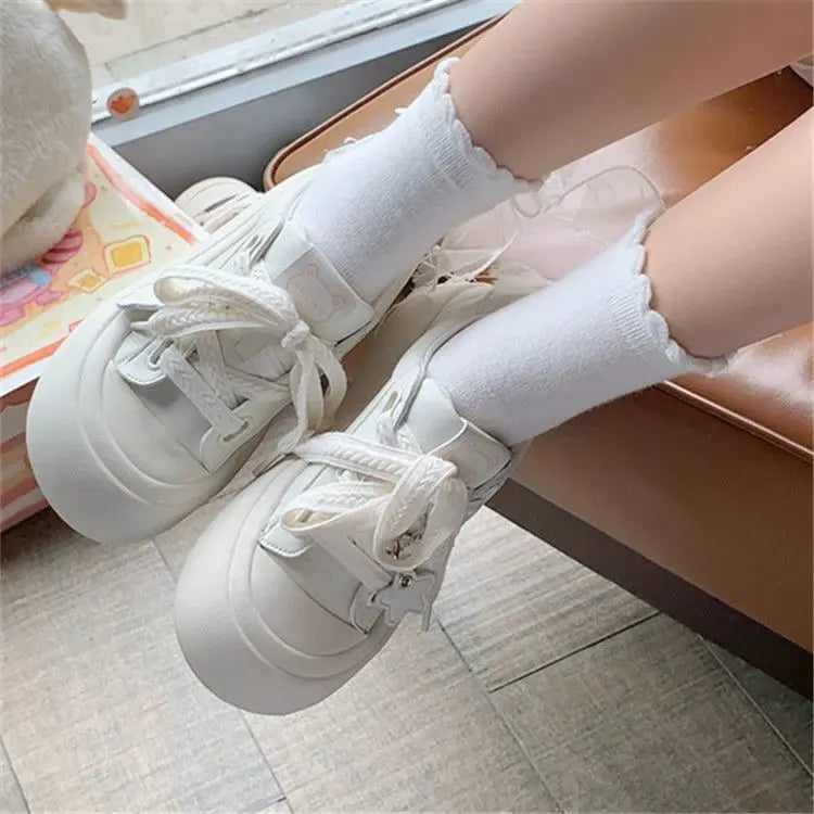 SHANPA Platform Sneakers Women Fashion Pink Sweet Korean Style Shoes for Women 2024 Autumn Versatile Comfortable Niche Shoes
