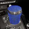 Crystal Diamond Car Ashtray Auto Portable Bling Cigarette Smokeless with LED Light Indicator Car Accessories for Women
