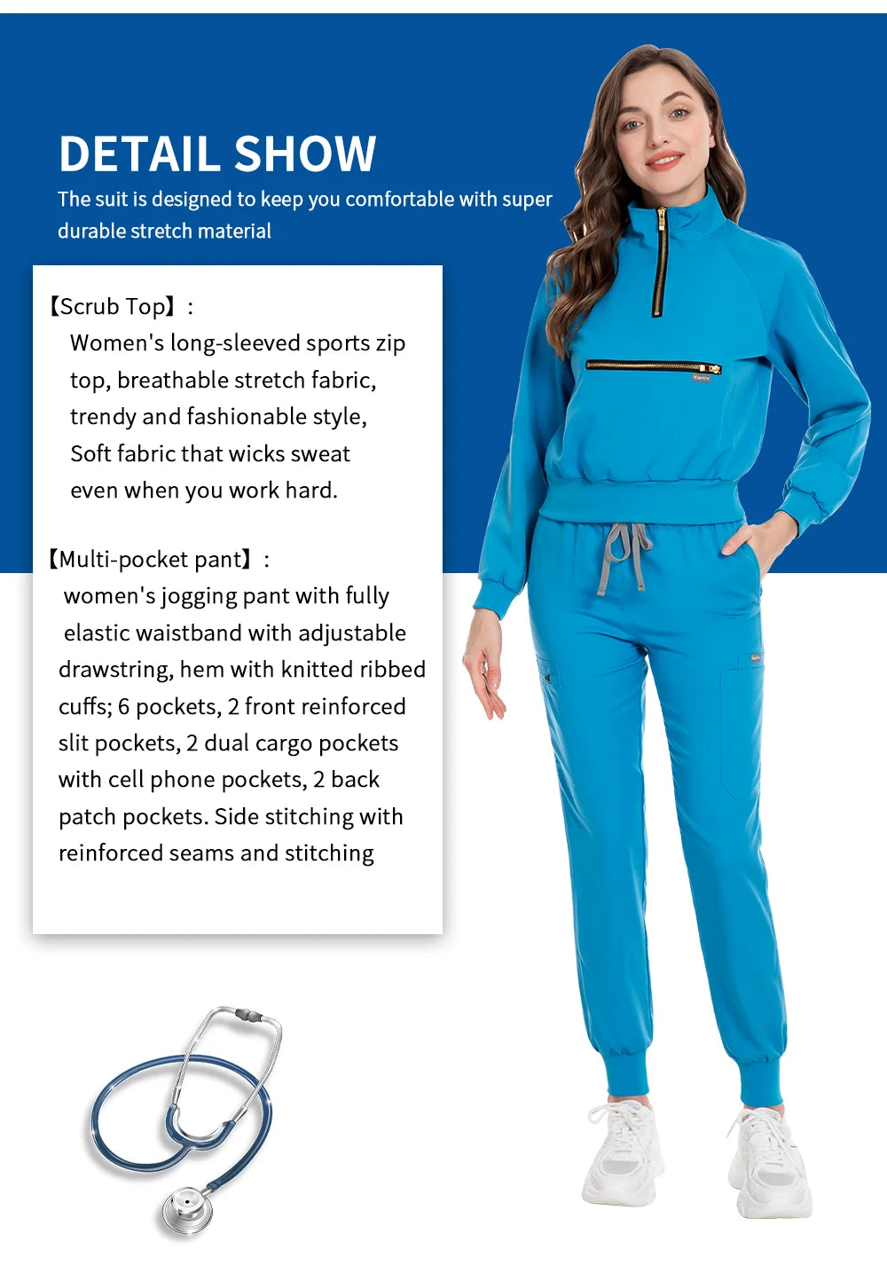 Hospital Medical Uniforms Nurse Suit Women Solid Color Dentistry Operating Room Scrub Set Two-piece Pet Grooming Doctor Workwear