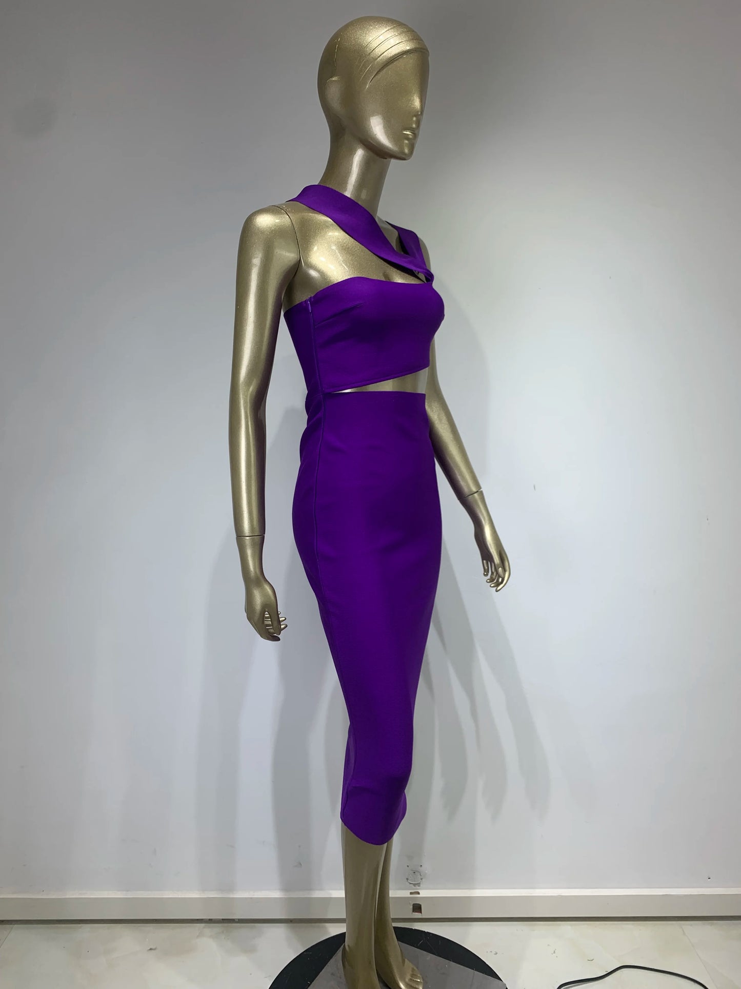 Women Summer Sexy Hollow Out Brown Midi Knee Length Bodycon Bandage Dress 2023 Designer Elegant Evening Party Dress Vestido
