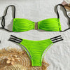 Women Two-piece Trunk Swimsuit Stylish Bandeau Padded Bikini Set Split Swimming Suit Lady Girls Pad Bra Briefs Set Beachwear