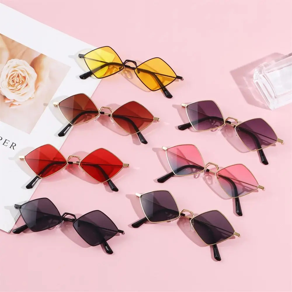 Square Polygonal Women Sunglasses 2025 Vintage Brand Diamond Rhombus Ladies Sun Glasses Men Female Fashion UV400 Shades Eyewear