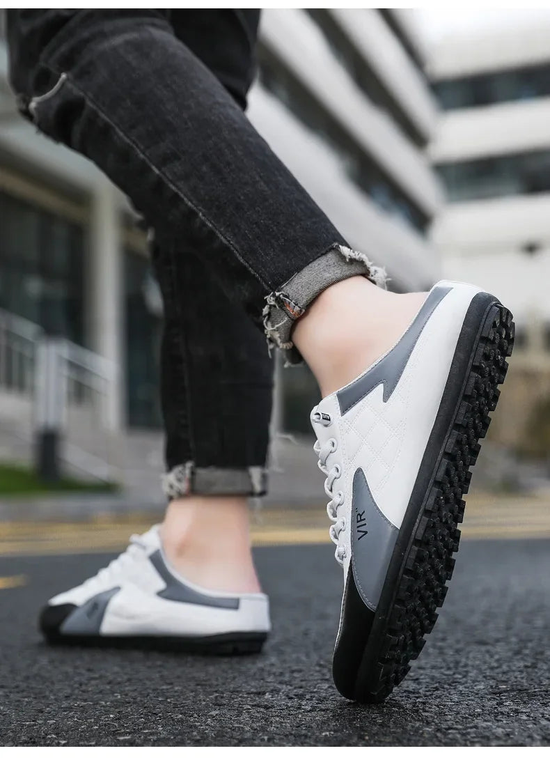 Summer 2023 Half Slippers for Men Trendy Men's Flat Bottom Casual Shoes Soft Sole Support Shoes Men's Sneakers Zapatos De Hombre