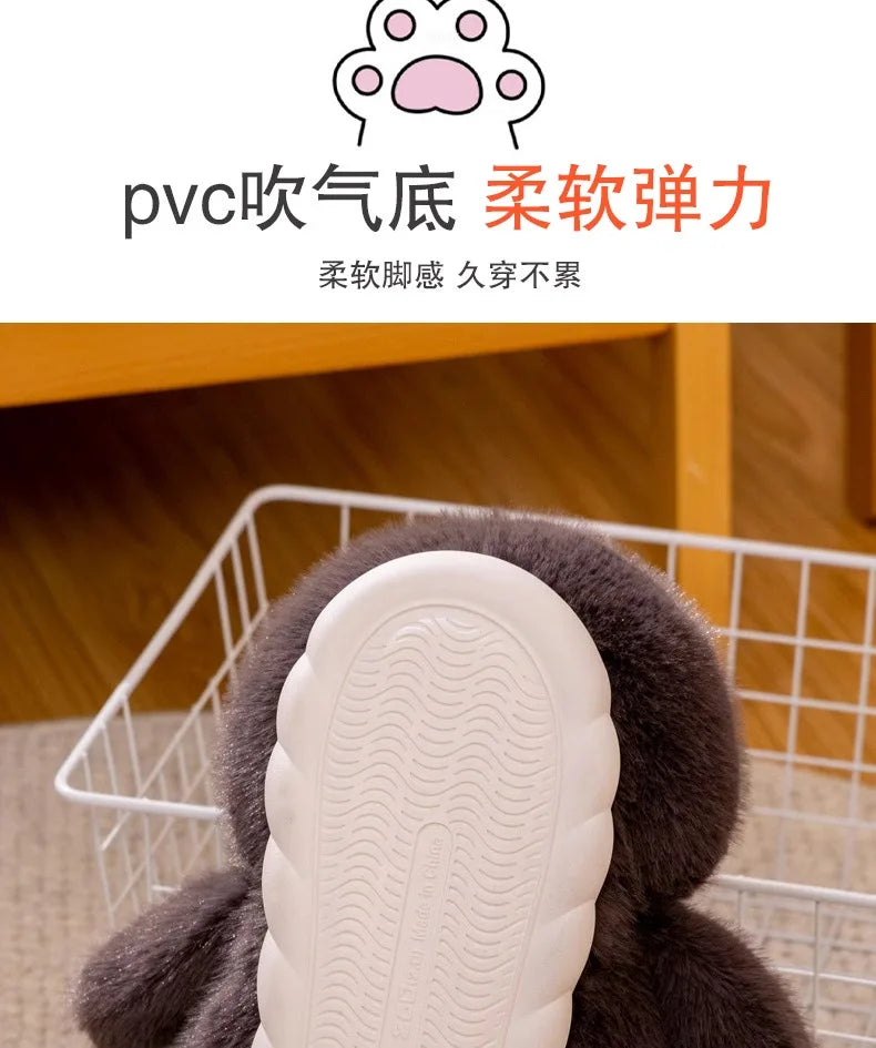 Funny Fuzzy Penguin Slippers Girls Novelty Indoor Shoes Women Soft Furry Slippers Female Plush Home Shoes Animal Flip Flops