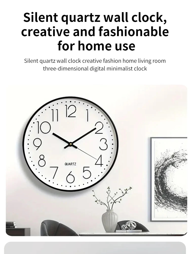 8 Inch Mute Wall Clock Simple Digital Wall Clock Home Decorations Cubic Digital Clock Quartz Wall Clock
