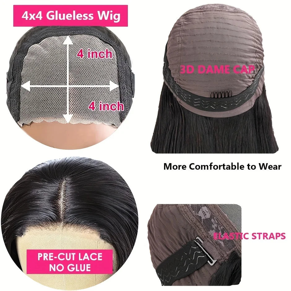 Alimice Cheap Price 4x4 Lace Closure Loose Deep Wave Human Hair Wig Glueless Transparetn Lace Closure Human Hair Wig 4x4