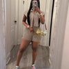 HLJ High Quality Women's Shorts Outfits Cotton Crop Jacket+Bodysuits 2 Piece Set Casual Vintage Two Piece Set Women's Spring New