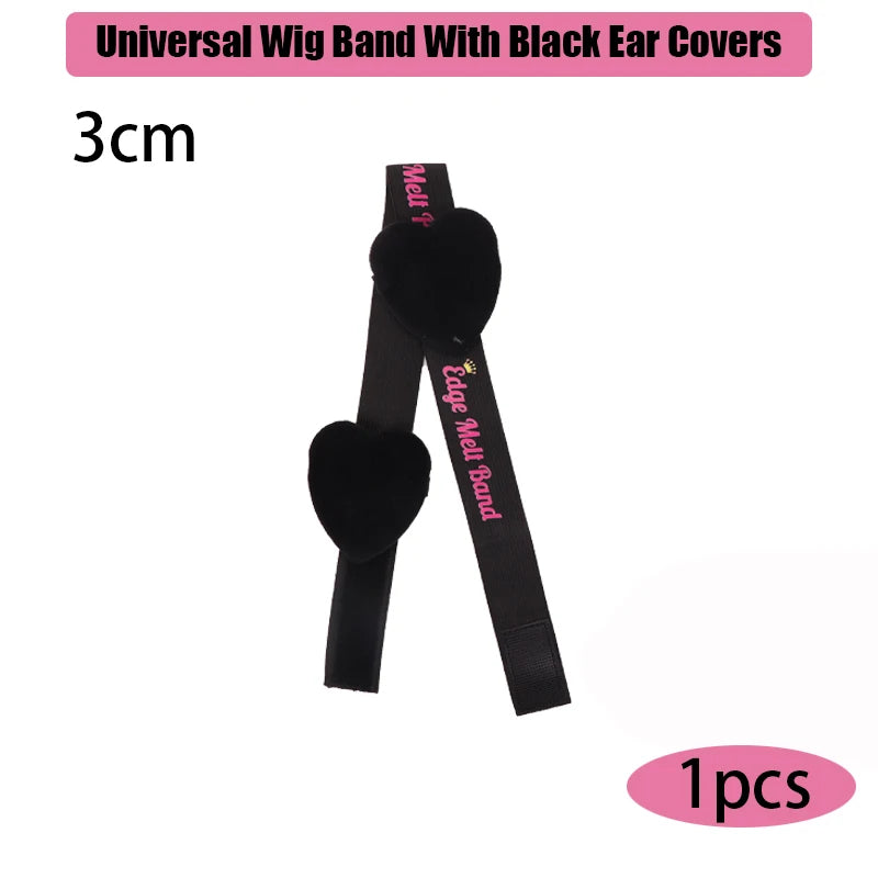 Lace Melting Band With Ear Cover Elastic Band For Wigs Black Wigs Edge Wrap To Lay Edges Wig Headband Lace Frontal Band