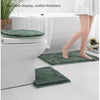 3-piece bathroom chenille floor mat, absorbent anti slip bathroom carpet, bathroom U-shaped foot mat, toilet lid, TPR anti slip