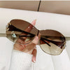 New Fashion Y2K Sunglasses Women's Integrated Surround Sun Glasses Retro Brand Designer Women Eyewear UV400 Oculos De Sol