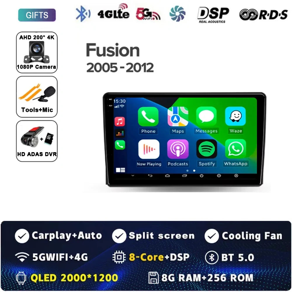 For Ford Fusion 1 2005 - 2012 Android 14 Carplay Auto Car Radio Multimedia Video Player Navigation GPS  No 2Din 2 Din DVD DSP 4G