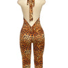 Weird Puss Backless Romper Women Halter Bandage Leopard Print Fit Tight Stretch Summer Sexy Hipster Activity Workout Playsuits