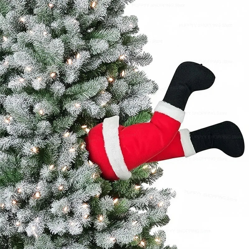 Santa Claus Legs Hanging, Christmas Tree Plush Decor, Santa Claus Elf Leg Christmas Decorations for Xmas Hanging Ornaments