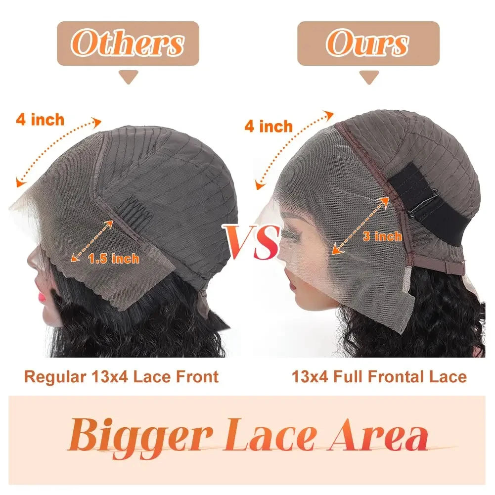 Bob Wig Deep Wave Highlight 13x4 Lace Front Human Hair Wig Honey Brown Blonde Water Wave Ombre 4/27 Transparent Lace Frontal Wig