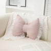 Pink Bow-shaped Pillow Ruffle Lace Decor Plush PP Cotton Filling Pillow Bed Couch Sofa Support Pillow Car Seat Companion Pillows