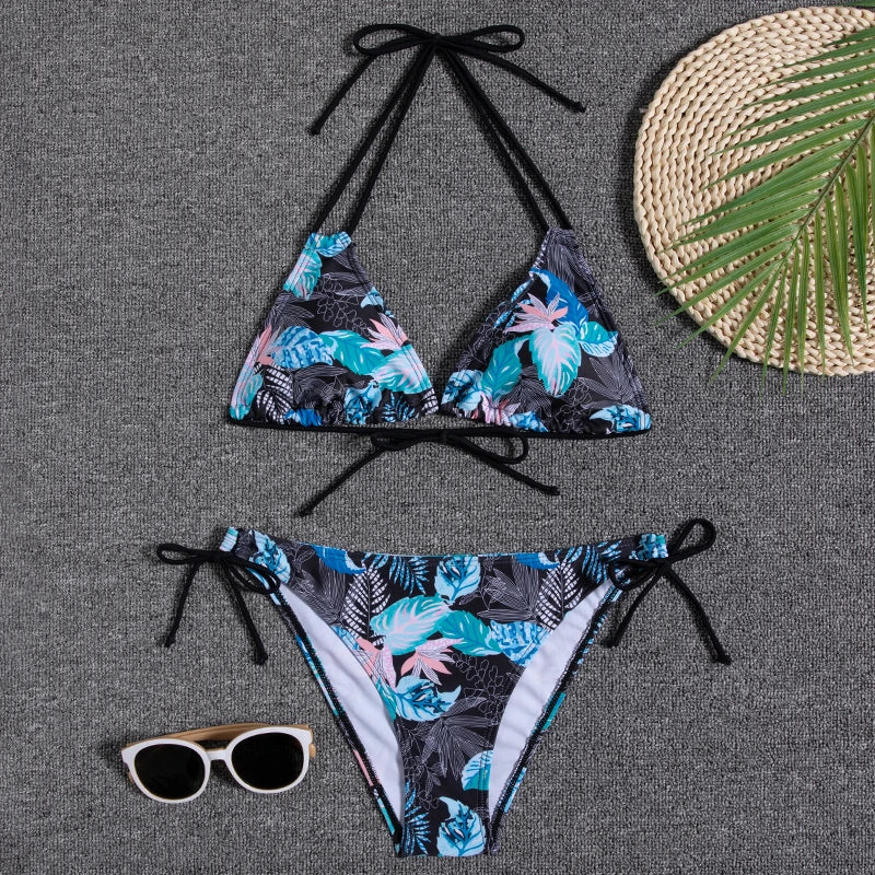 Bikini Women Swimsuit 2025 New Swimwear Sexy Lace Up Bikinis Set Backless Bathing Suit For Female Biquini Summer Two Piece Suits