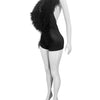 Joskaa 2025 Summer Women's Sexy Faux Fur Patchwork Halter Deep V Backless Skinny Playsuits Holiday Midnight Club Rompers S-XXL
