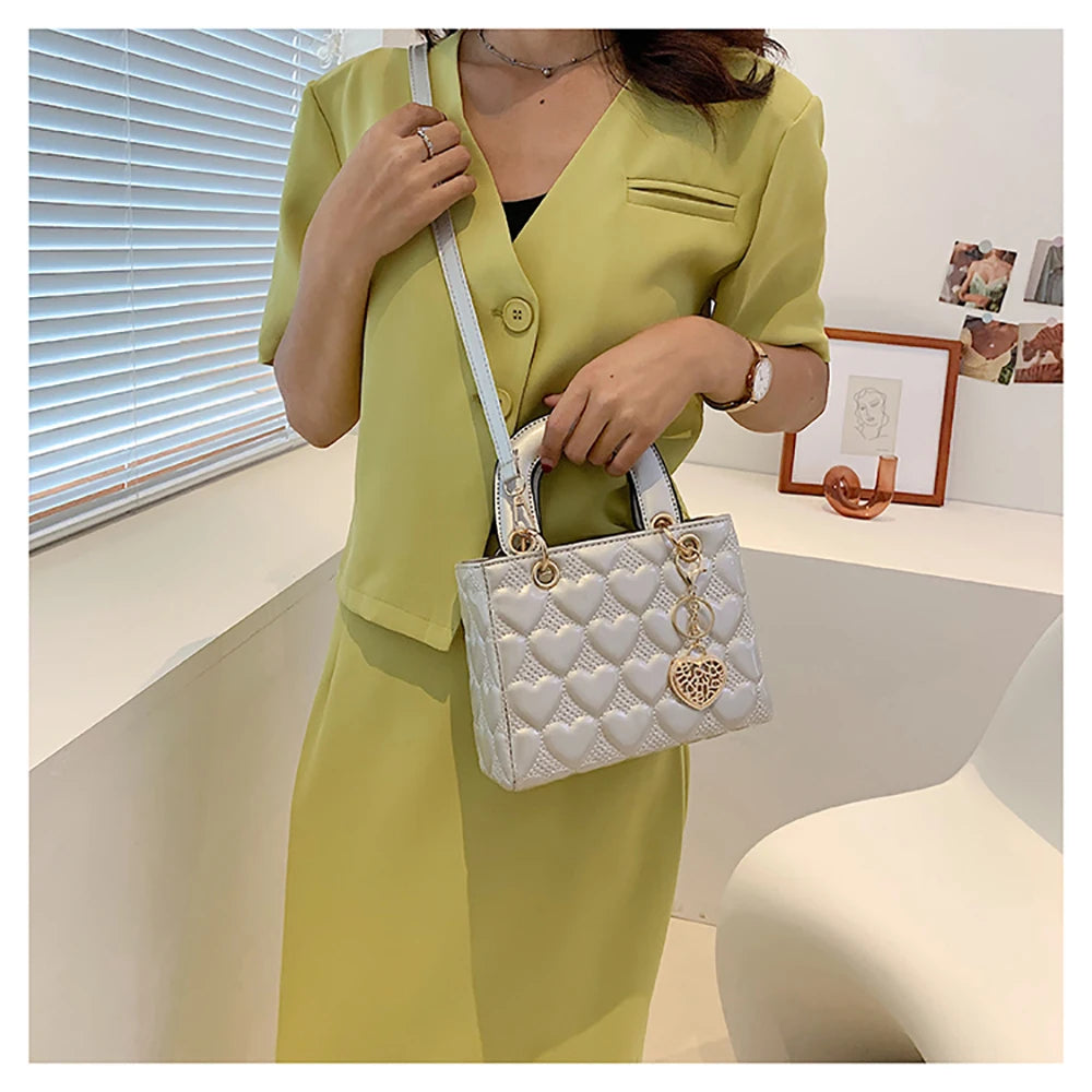 Red Love Patent Leather Bright Surface Handbag High-end Design Sense Wedding Bag Women's New Fashion All-matching Crossbody Bag