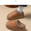 Feslishoet Winter Woman Slippers Plush Interior Anti Slip Sole Thick Bottom Embroider Fashion  Warm Slippers Use Indoor Outdoor