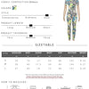 Insglas Print Jumpsuit Women Casual Colorful  Short Sleeve Summer Activity o-Neck Skinny Stretch Fitness Soft Street Overalls