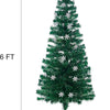 6 ft Pre-Lit Optical Fiber Christmas Artificial Tree, RGB Color Changing LED Lights, Snowflakes & Top Star, Fake Xmas Tree.