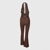 Women Knit Halter Bow Sleeveless Long Jumpsuits 2025 Summer Backless Sexy Outfits Night Club Party One Piece Rompers