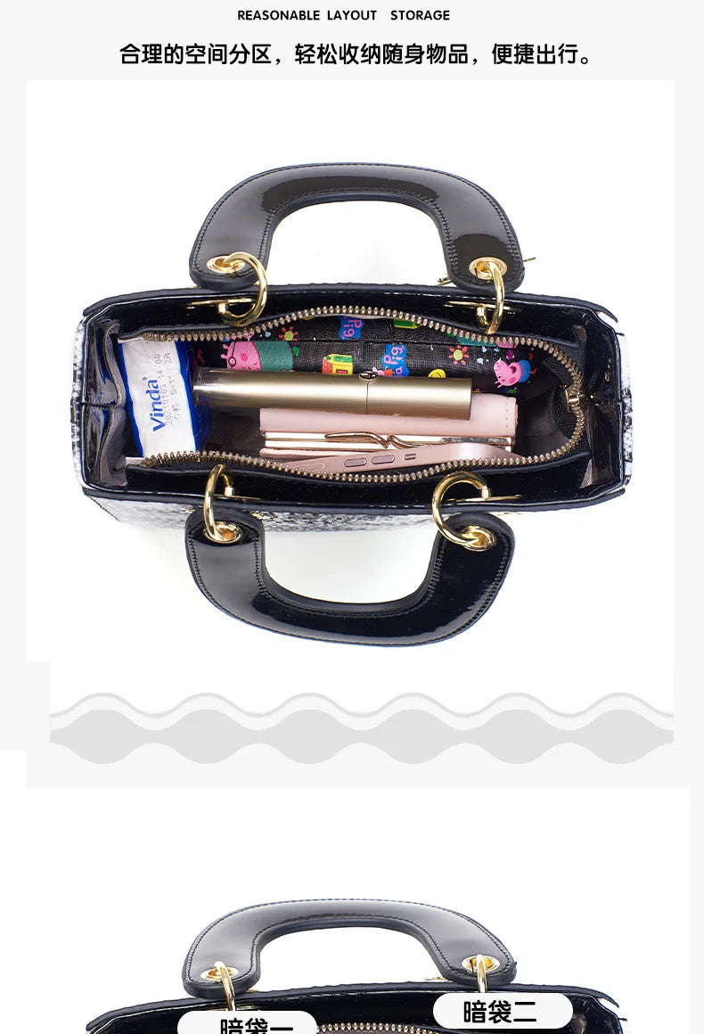 2024 High Quality Luxury Brand Designer PU Leather Shoulder Bag Women Hand Bags Crocodile Purses Ladies Messenger Handbag Totes