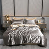 Luxury 100% Silk Bedding Set with Duvet Cover Set Double King Queen Size Bedding Cover Kit 4pcs Bed Cover Bed Linen Sets