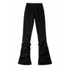 REDDACHiC Black Ruched Flare Jeans Women Solid Stretch Bootcut Stacked Pants High Rise Trousers Harajuku Goth Grunge Y2k Clothes