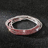 5Pcs/Lot Elastic Crystal Bracelets 2mm Charming Gold Color Crystal Rhinestones Metal Bangle Bracelet Jewelry DIY Gift