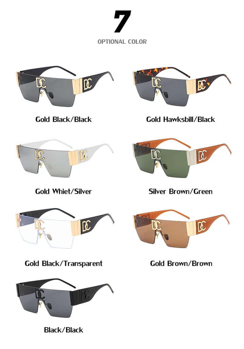 New 2024 Luxury Designer Square Sunglasses Women Fashion Trendy Punk Sun Glasses Ladies Gradient Shades Eyewear Oculos UV400