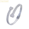2025 New Iced Out Bling Opened Heart Flower Charm Bracelet AAA CZ Zircon Butterfly Bangle For Men Women Hip Hop Luxury Jewelry