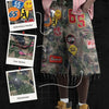 Retro Blue Streetwear Patchwork Denim Short Y2K Jeans Men Women Hip Hop Cartoon Graphics Loose Camo Denim Fitness Casual Shorts