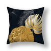 45x45cm gingko leaf polyester cushion cover black gold  waist pillowcase living room chair sofa home decoration