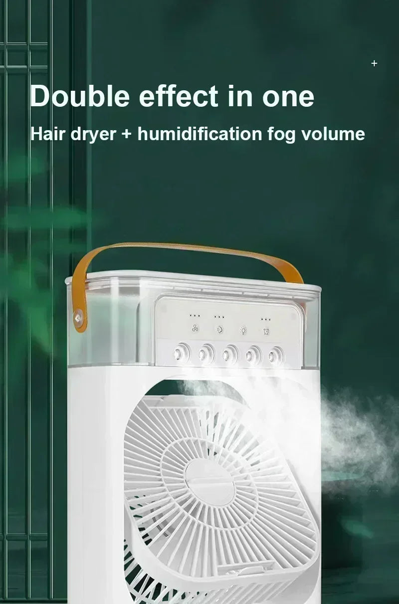 Ar condicionado portátil com luzes noturnas LED, 3 em 1 ventilador, pequeno refrigerador de ar, umidificador, casa fãs, Dropship