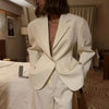 Elegant Blazer Coat Women Fashion Office Lady Waist Cinched Solid Suit Jackets 2025 New Spring Single Breasted Casual Outerwear