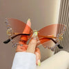 Rimless Sunglasses Women Luxury Brand Rhinestone Sun Glasses Ladies Cute Heart Shape Punk Party Eyewear очки від сонця женские
