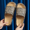 Fashion Leopard Home Slippers Women Soft Sole Non Slip Indoor Bathroom Slippers for Adults Summer Thick Platform Slides Female