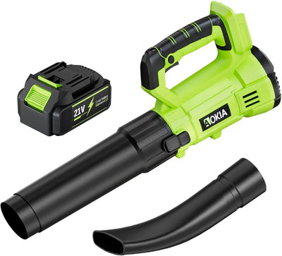 Cordless Leaf Blower 6-Speed Electric Blower with Battery Charger Turbo Motor Dual Tubes Lightweight for Lawn Patio Snow Removal