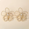 Stonefans Rhinestone Flower Earrings Luxury Ladies Banquet Jewelry Crystal Fashion Jewelry Wedding Camber Unique Dangle Earrings