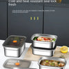 Stainless Steel Camping Lunch Box Sealed Leak-proof Bento Box Microwave Suitable Large Capacity Refrigerator Freezer Storage Box