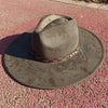 Fedora hat nubuck leather elastic webbing concave top wide brim hat for men and women autumn and winter hat  sombrero hombre