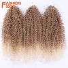 FASHION IDOL 200g 3pcs Afro Kinky Curly Braiding Hair Synthetic Crochet Hair 18 Inch Ombre Brown Passion Twist Hair Extensions